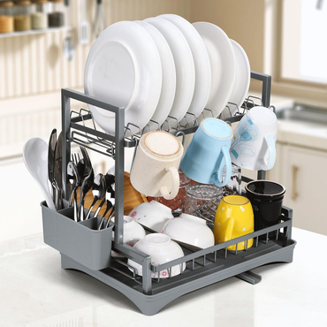 Aurora 2 TIER DISH DRAINER GREY