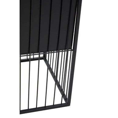 Alden Black Metal Square Floor Standing Planter with Mid-Level Pot