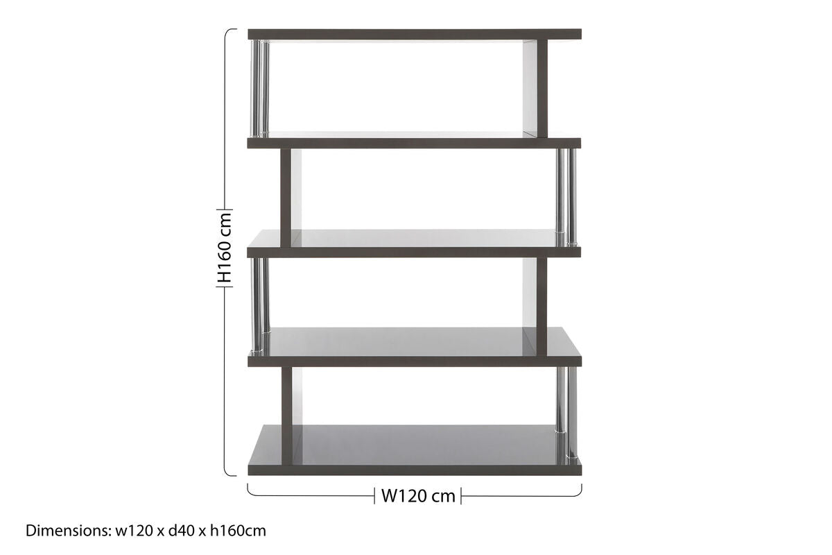 4 Tier Grey Gloss Shelf Unit | Maze
