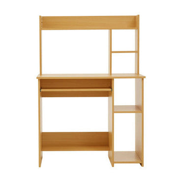 Bradbury Natural Wooden Home Office Desk with Shelves