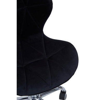 Black Velvet Quilted Home Office Chair | Franki