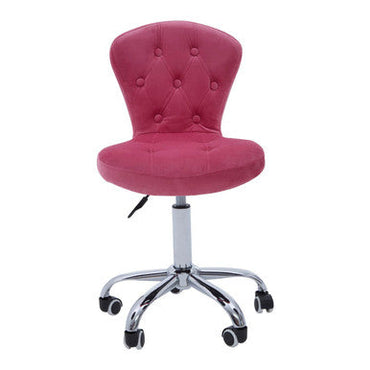 Pink Velvet Buttoned Home Office Chair | Fayth
