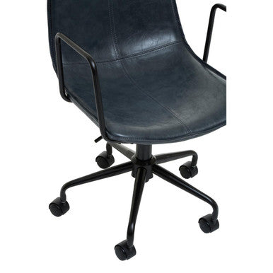 Grey Leather Effect Home Office Chair | Branson