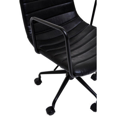 Forbes Black Leather Home Office Chair