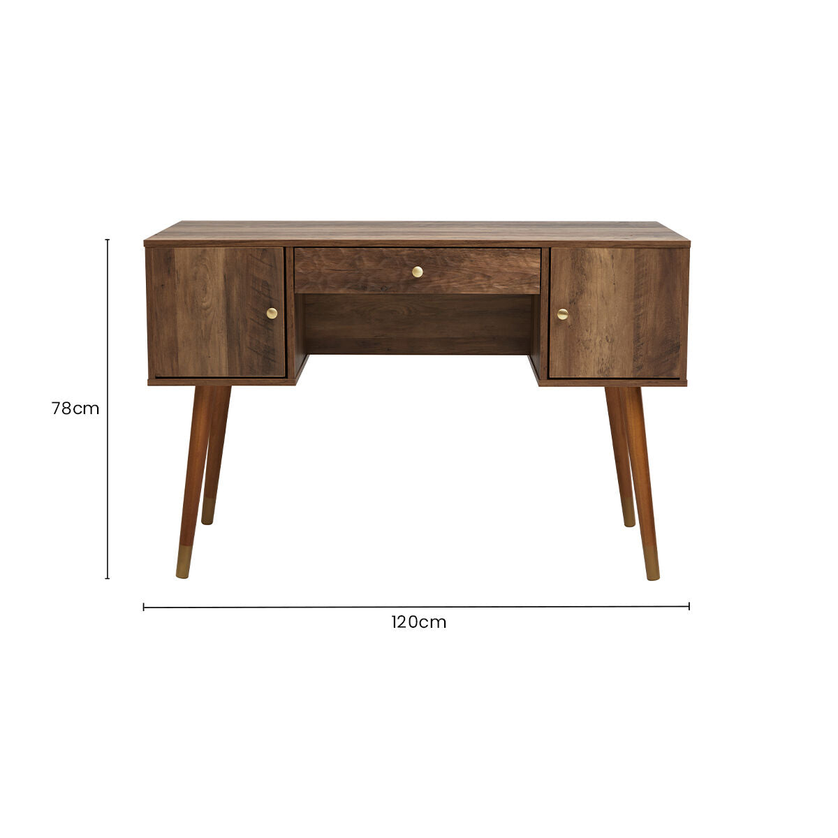 Wood Veneer Desk with Storage | Frida