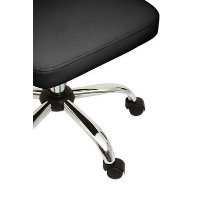 Ribbed Black and Chrome Home Office Chair | Brent