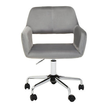 Grey Velvet and Chrome Base Home Office Chair | Brent