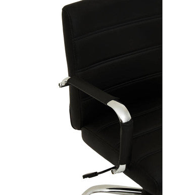 Black Leather Effect and Chrome Home Office Chair | Brent