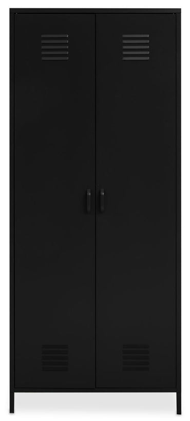 Academy Black Metal Two Door Locker Style Wardrobe