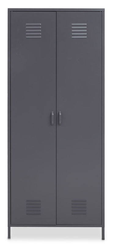 Academy Grey Metal Two Door Locker Style Wardrobe