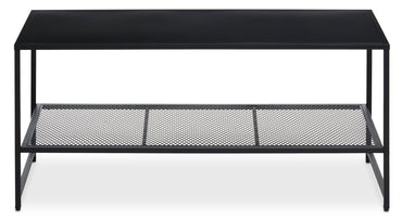 Acero Black Metal Coffee Table with Mesh Shelf