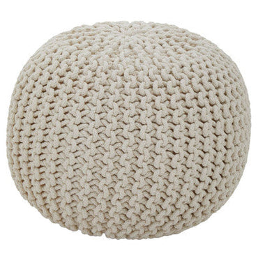 Kids Knit Cream Cotton Pouffe