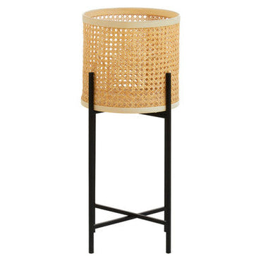 Depok Large Rattan Planter With Black Metal Stand