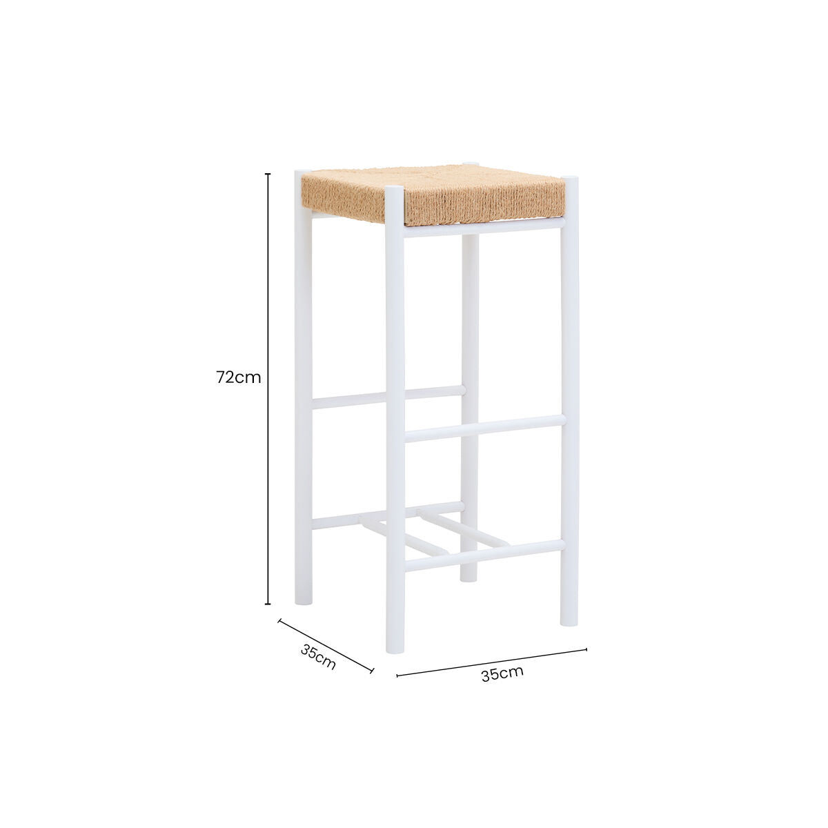 Natural Rope and White Bar Stool | Bandar