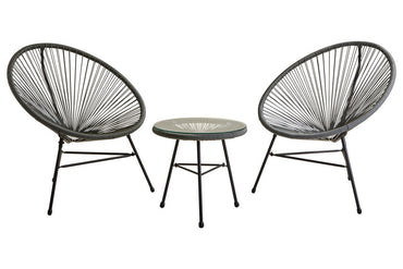 Grey 3 Piece Rattan Patio Set | Miami