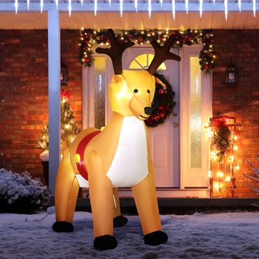 6ft Christmas Inflatable Reindeer Deco Xmas Lights Indoor and Outdoor Animal
