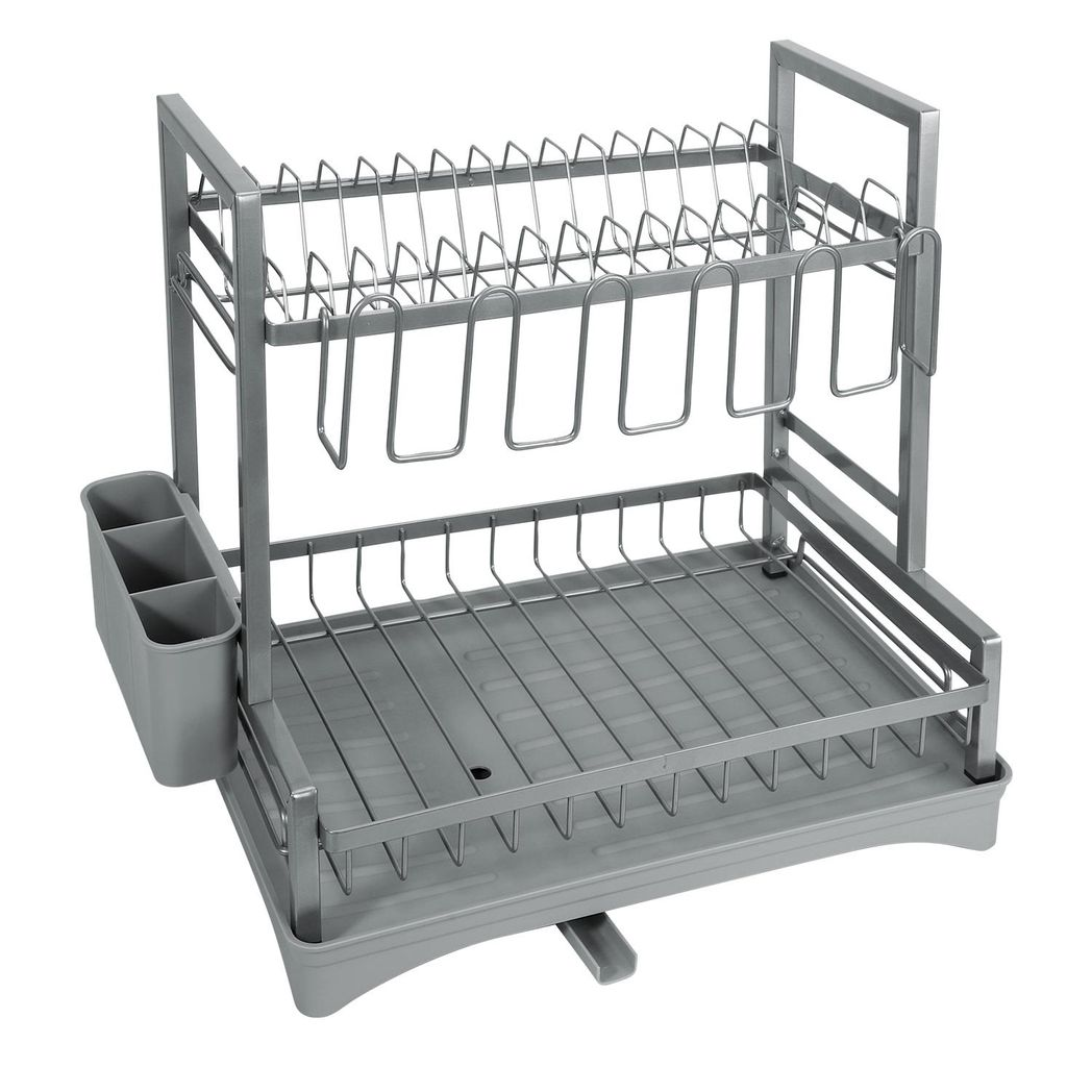 VINSANI 2 TIER DISH DRAINER GREY 1010430