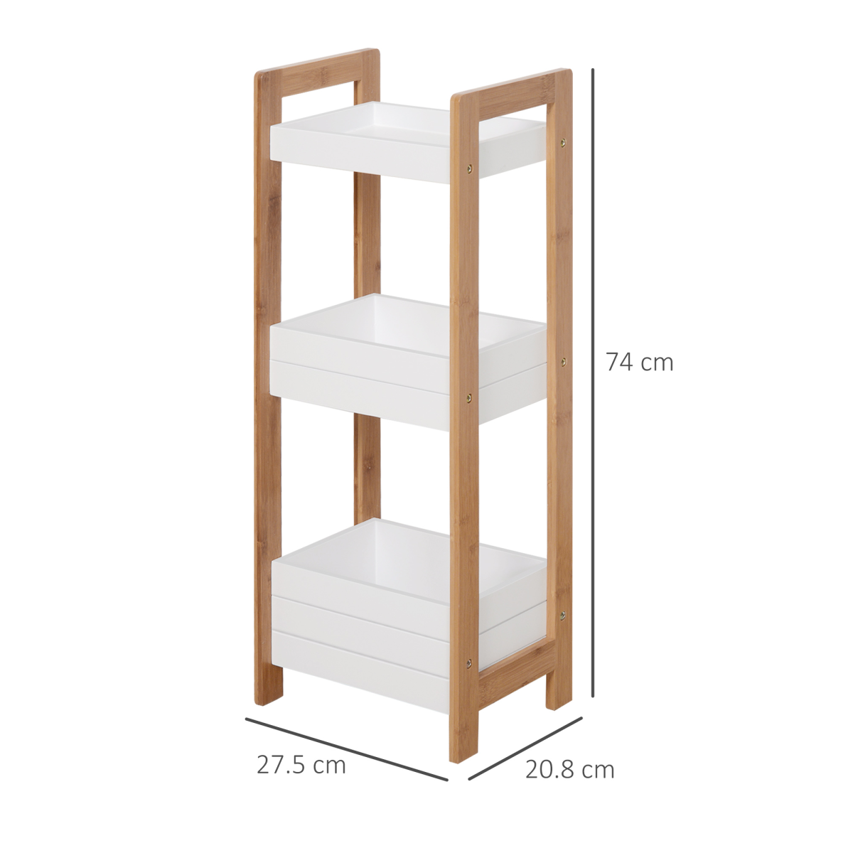 Bathroom Shelves, 3-Tier-Bamboo