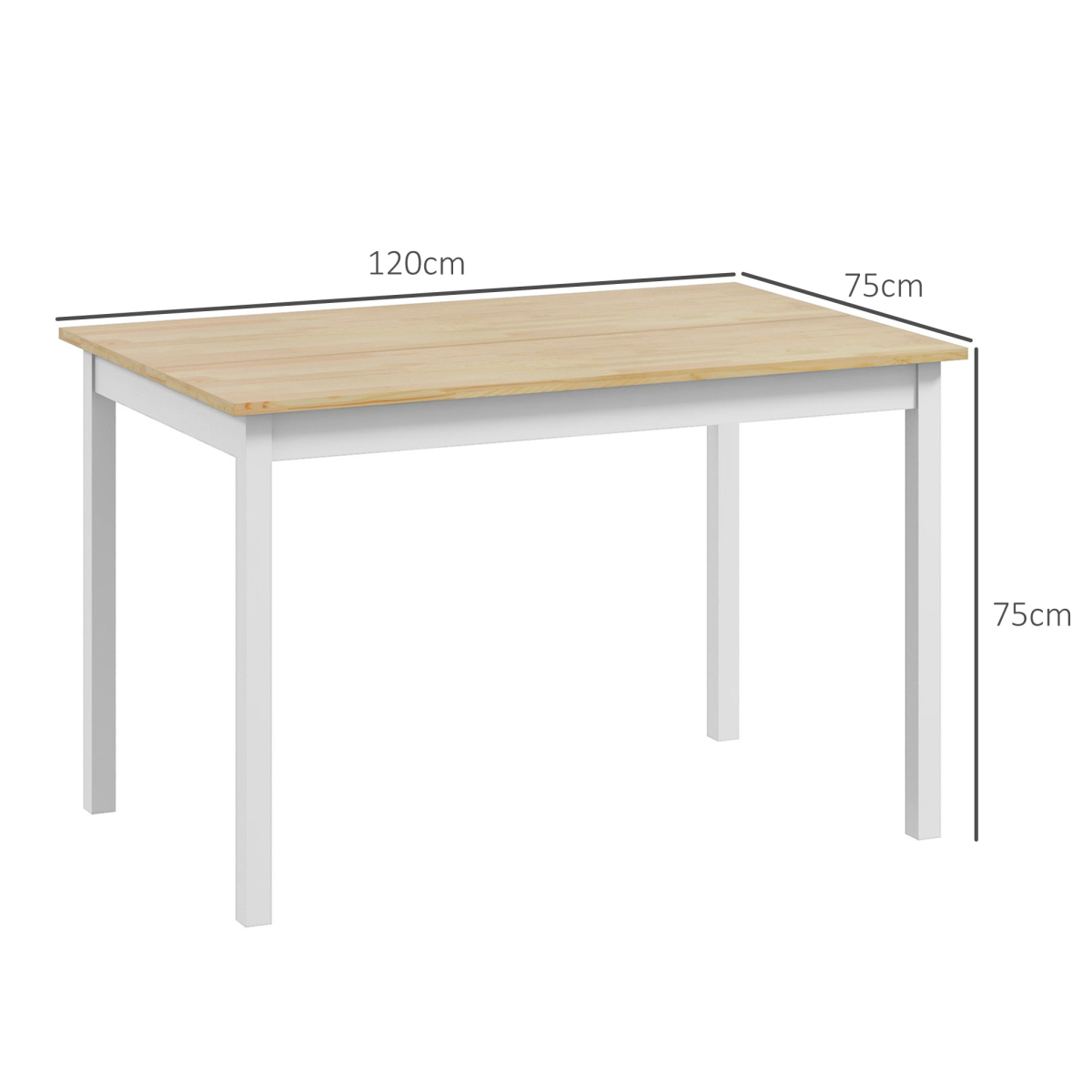 Aurora Dining Table Farmhouse Kitchen Table w/ Wood Frame for Dining Room