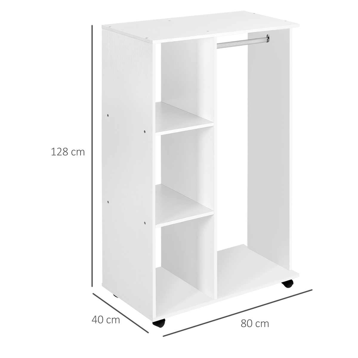 Storage Wardrobe White with Shelves