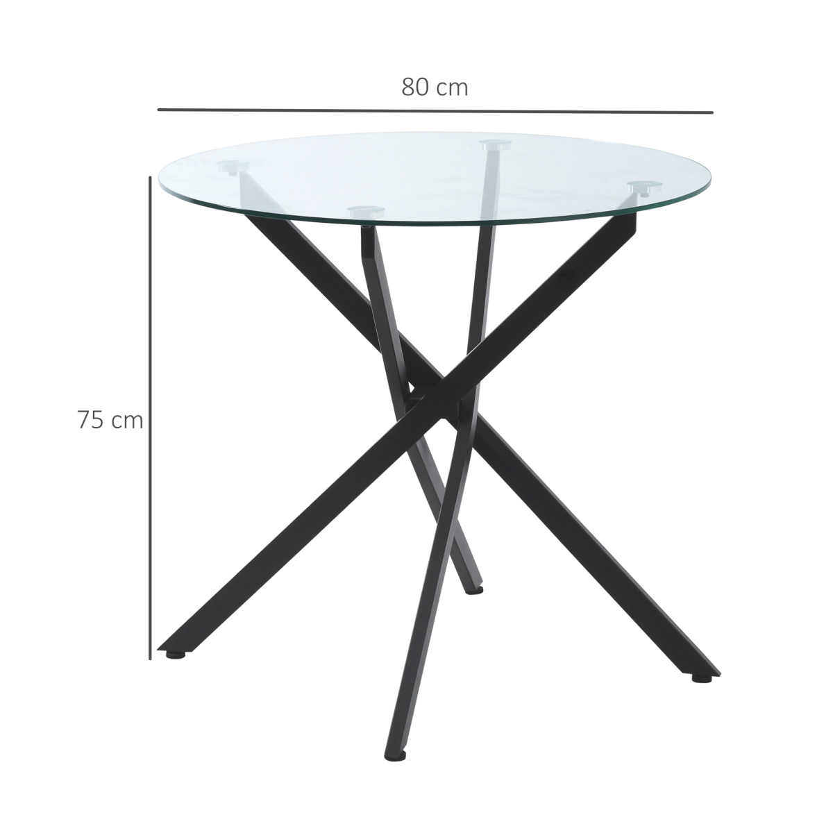 Aurora Clear Glass Side Table Round Metal Dining Table Dining Black