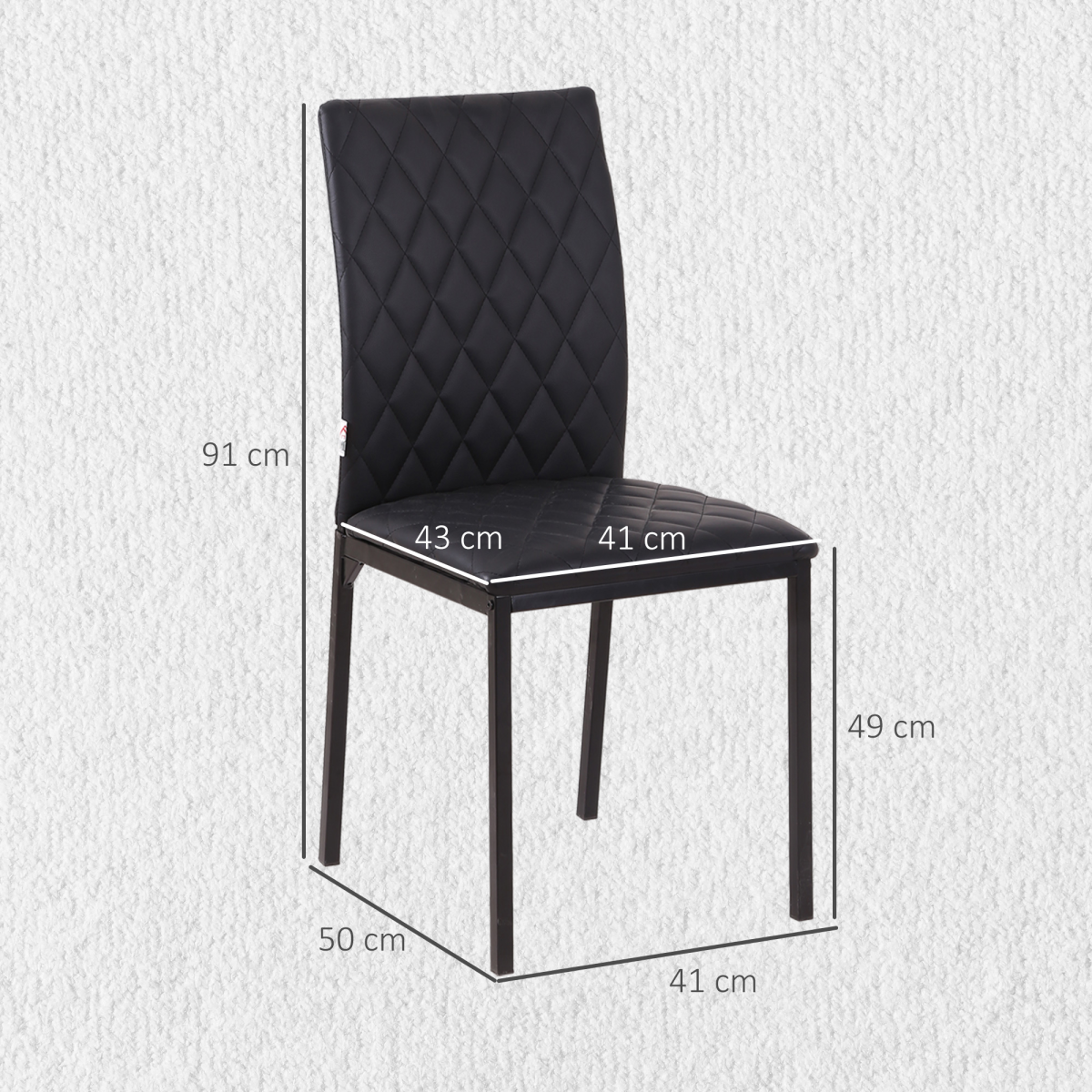 Modern Dining Chairs Faux Leather Accent Chairs for Kitchen, Set of 4, Black