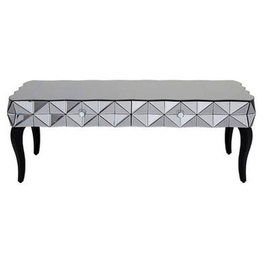 Silve Rectangular Coffee Table with Smoked Glass Detail | Soho
