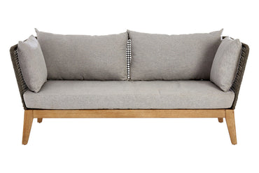3 Seater Grey Sofa with Wooden Legs | Opus