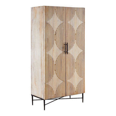 Grey Wash Elm Wood Wardrobe | Kyra