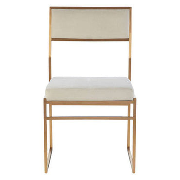 Milky White Velvet Dining Chair | Mian