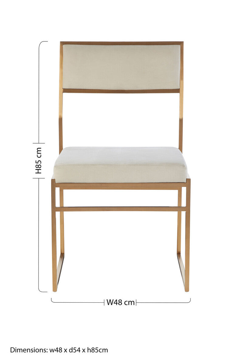 Milky White Velvet Dining Chair | Mian