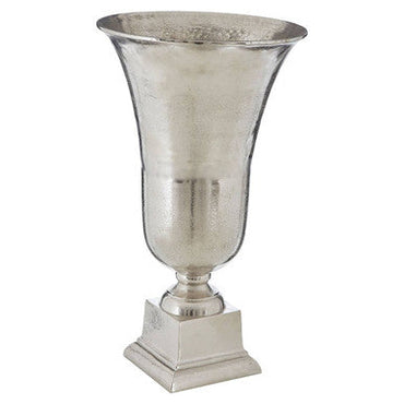 Large Silver Finish Fluted Vase | Kensington Townhouse