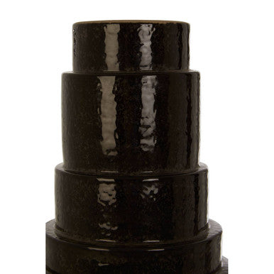 Black Earthenware Vase | Kaga