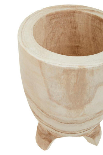 Arlo Natural Large Wood Planter with Footed Base