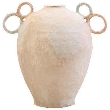 Cotton Mache Large Vase with Decorative Handles | Sanai