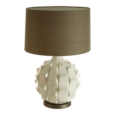 Table Lamp with Grey and Brown Shade | Usha