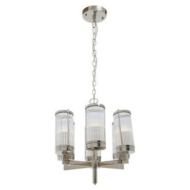Glass and Nickel Finish 6 Arm Pendant Light | Hilton