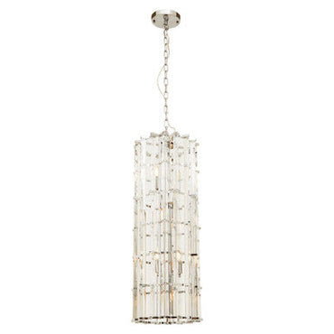 Karli Glass And Chrome Finish Large Vertical Pendant Light