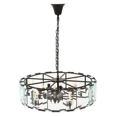 Babylon Large Black 12 Light Black Chandelier