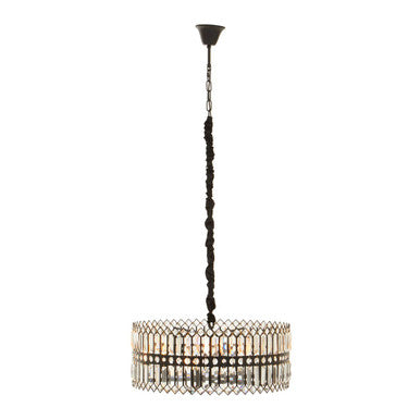 Six Bulb Black Crystal Chandelier | Babylon