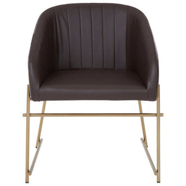 Brown Faux Leather Dining Chair | Delta