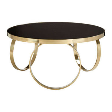 Large Black Glass Round Coffee Table | Ragusa