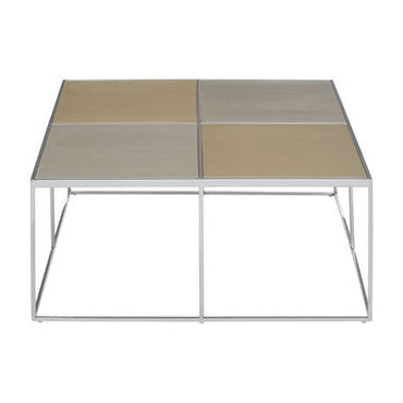 Brushed Gold and Silver Square Coffee Table | Oria