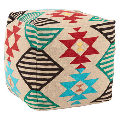Cefena Multicolour Fabric Pouffe