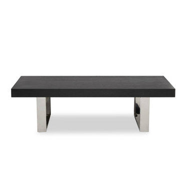Rectangular Wooden Coffee Table with Silver Finish Frame | Ulmus