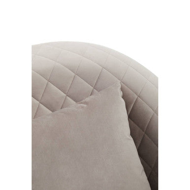 Fifi Light Grey Cotton Velvet Chair with Quilted Back