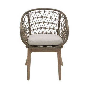 Opus Rattan Grey Fabric Rope Chair With Woven Rope Seat