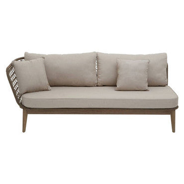 Opus Cream Fabric Woven Rope Chaise Longue With Cushions