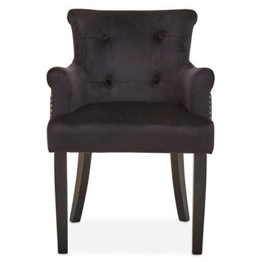 Black Velvet Dining Chair with Ring Back | Doucet