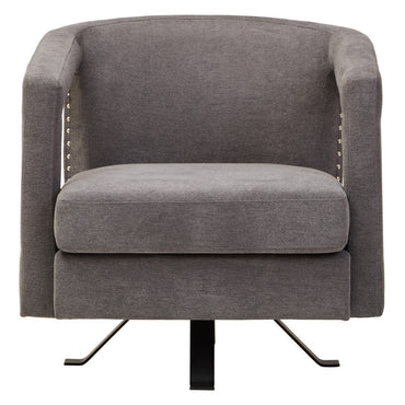 Hestia Ash Velvet Swivel Chair with Matte Black Base